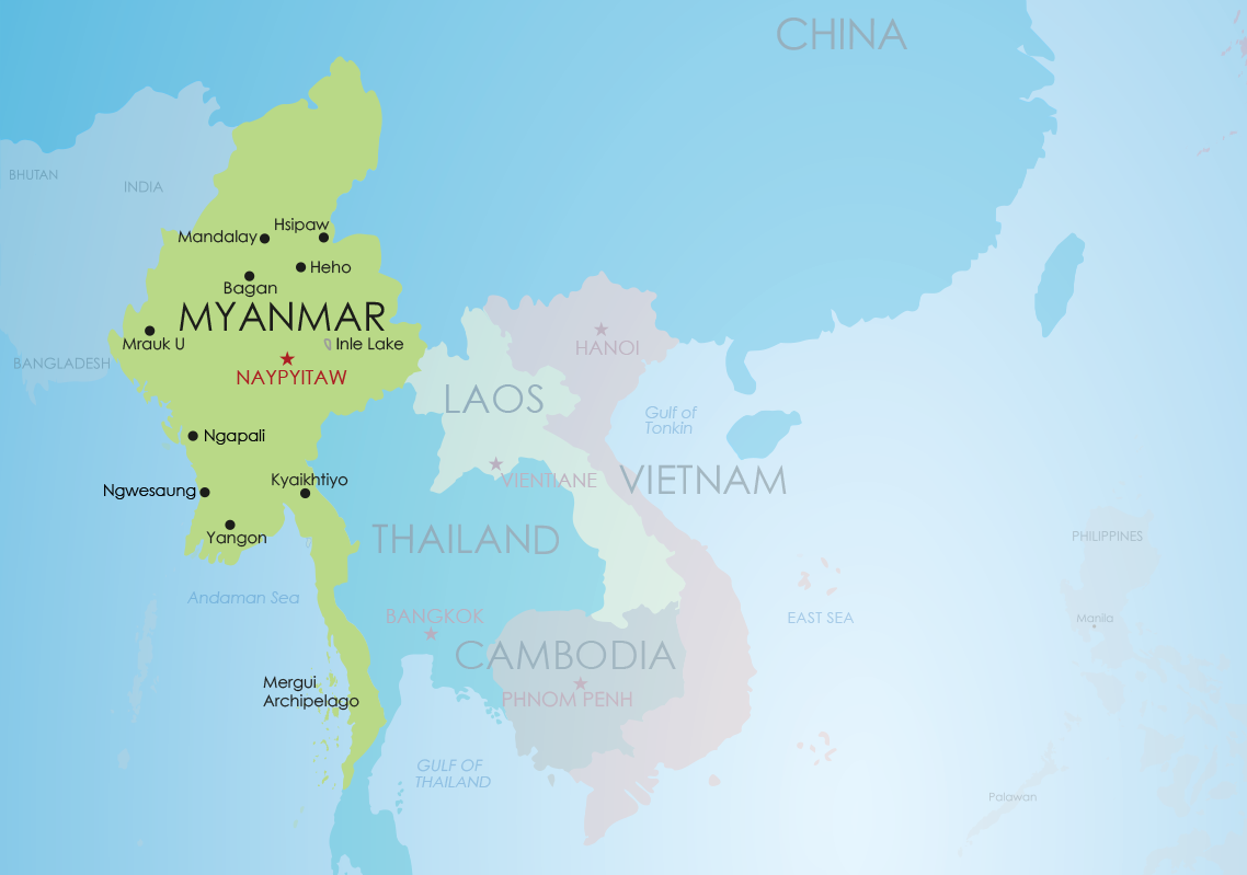 Travel Map Myanmar